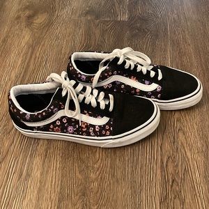 Vans: black with floral print